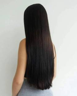 AHJ Long Wig Straight 5 Clip-in Synthetic Extension for Women 5 Clips Hair Extension