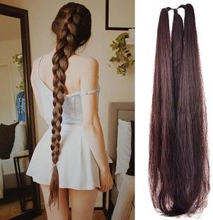 DELUXE HAIR Artificial Fake Long Brown choti Extensions  for Women & Girls M-10 Hair Extension