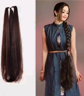 DELUXE HAIR Artificial Fake Long Brown choti Extension Hair Extension