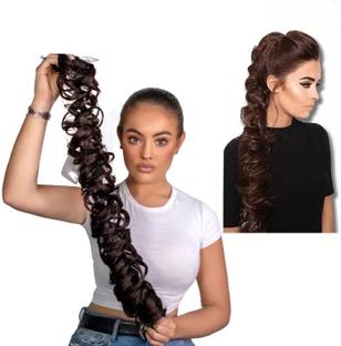 DELUXE HAIR Messy hair style  Extensions and Wigs for Women and girls Brown Hair Extension