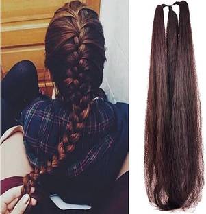 DELUXE HAIR Women Natural Brown Bridal Wedding Braid Extension for Women 30inch Hair Extension