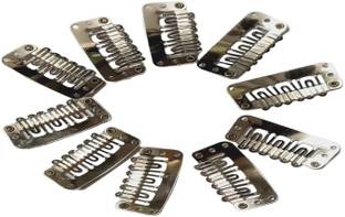 GROWTH 10pcs U shape  Extension Silver Clips Snap Wig Clips For Toupees  Pieces Hair Extension