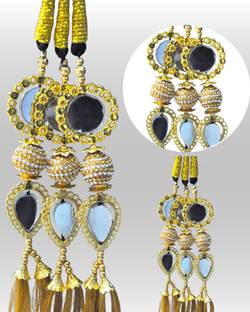 Sunduseva Royal Golden Parandi | Handmade Ethnic  Ornament for Girls Hair Extension