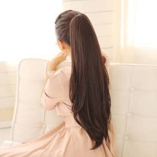Blushia Unique Natural Brown Straight Ribbon Ponytail Hair Extension