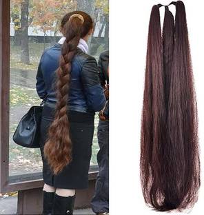 MEGARICH Wavy Long Ponytail, Thick Fake Synthetic  Extension, Parandi Choti Hair Extension