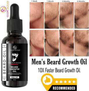glowocean New & Advance Beard Growth oil- For Faster & Patchy Beard Growth Hair Oil