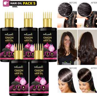 Phillauri Onion Oil for Hair Regrowth Aryuvedic Hair Oil (PACK 5) Hair Oil