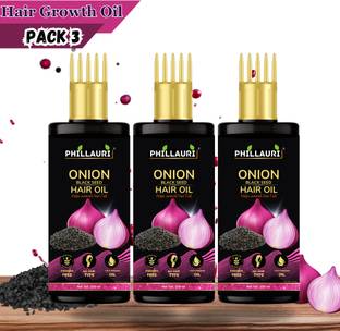 Phillauri Onion Black Seed Hair Oil - WITH COMB APPLICATOR - Controls Hair Fall Hair Oil