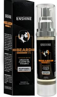 Enshine Beard Oil Infused with Argan Oil, Almond Oil and Vitamin-E For Nourished Beard Hair Oil