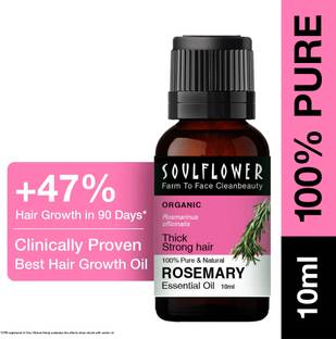 Soulflower Rosemary Essential Oil For Hair And Skin, Hair Growth, Strength, & Acne Control Hair Oil