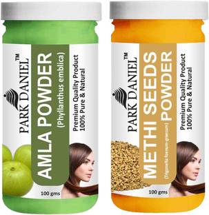 PARK DANIEL Pure & Natural Amla Powder & Methi Powder Combo Pack of 2 Bottles of 100 gm (200 gm )