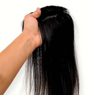 Getvock 4"x 4" Middle Part  Topper, Topper for Volume and Length (Natural Black) Hair Extension