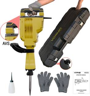 iBELL VORMIR VR DH45-20 Demolition Hammer, 1500W Armature Motor, HEX Chuck, 45J Impact Energy,1900BPM,...