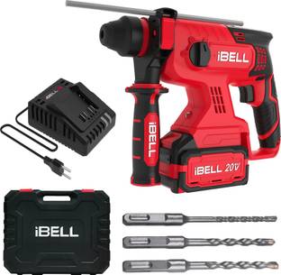 iBELL Brushless Hammer Drill, 20V, 2.2J Impact ,4 Modes, SDS Plus, BMC Box, BH22-47 Cordless Rotary Ha...