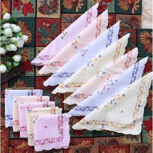 FabSquare Premium 100% Cotton Colorful Floral Prints for women Girls ["Multicolor"] Handkerchief