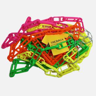ट्रीबैक Plastic chain rope neon color multipurpose hanger rope chain pack of 5 5 का पैक ड्रेस हैंगर