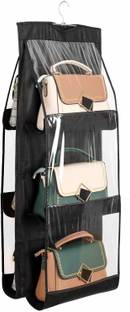 Craficial Non-Woven 4 Compartment Cloth Hanging Organizer / Storage Wardrobe for Almirah Handbag Organizer