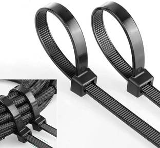 SHIVROH STAR 12" Pack of 100pc Black Nylon Flexible Cable Tie, Zip Tie Plastic Flexible Straps Cable Tie