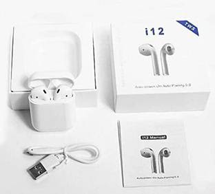 Kuchu i12 Earpods Bluetooth Wireless Earbuds Bluetooth Headset (White, True Wireless) Bluetooth
