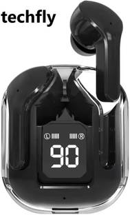 Techfly Ultraods TWS Earbud, Bluetooth Earbuds with Display, Transparent Design Bluetooth