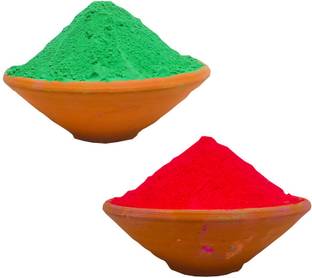 GULAL Combo (DarkGreen And Red) 100g Each Colour Holi Color Powder Pack of 2