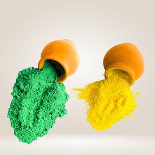 BRIGHT BLOOM Organic Gulal | Natural and Herbal Gulal | Eco Friendly Colours | Skin-friendly Holi Color Powder Pack of 2