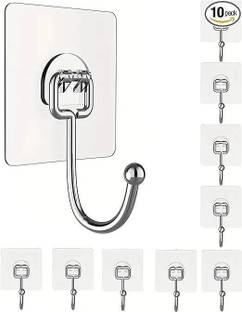 MERCEHIVE Big Transparent Hook Sticky Hooks,for Hanging, Bathroom,Big Transparent Hook Hook 10