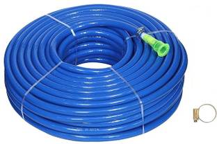 RAMA PIPE 15 feet (5 mtr) 3/4 Inch(0.75mm) blue garden pipe Lightweight, Durable Flexible with clamp and tap adopter-Watering Garden Hose Pipe