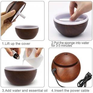 ahsunaHB Wooden Humidifier Portable Room Air Purifier