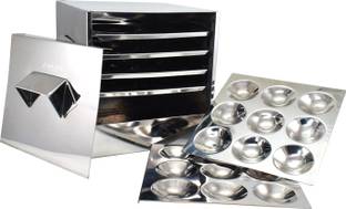 Onions Cauka/Square/Cubic Idly cooker 4 plates with16 idli- Extra 2 Mini Induction & Standard Idli Maker
