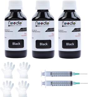 Needle Ink Refill with Tool kit for Cartridge Printers 100 gms each Black Ink Bottle