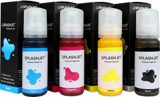 Splashjet Sublimation Ink for Ep L3110, L3101, L3115, L3150 Printer - (70gm x 4 Color) Black + Tri Color Combo Pack Ink Bottle
