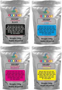verena Toner Powder 500G 4PIC For IMX-1810 / 2010 / 2310 /2314 / 2614 MX-2300N Printers Black + Tri Color Combo Pack Ink Toner Powder