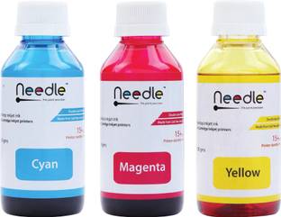 Needle 3x100 gms Ink Refill for Cartridge Printers 100 gms each Tri-Color Ink Bottle