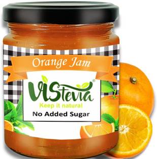 Vistevia Stevia Sweetened Orange Jam (200 gm) | 100 % Natural | Keto Friendly | Sugar-Free