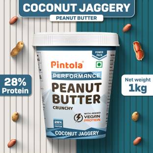 Pintola Coconut Jaggery Performance Series Peanut Butter (Crunchy) | Vegan Protein