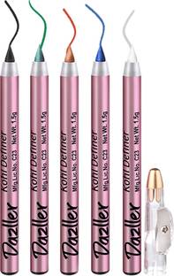 Dazller Kohl Definer, Deep Matte,Easy Blending,Natural Waxes & Castor Oil - (Pack of 5),