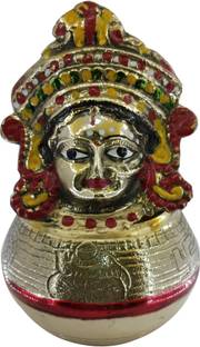 Craft World Goddess Laxmi Devi Manak Mukha for ManaBasa Varalakshmi Pooja.(H-6 Inch) Brass Kalash