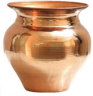 VALUE CRAFTS Copper Plating Kalash Lota For Festival Puja/Worship Pooja Items Copper Kalash