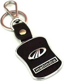 OHZEN Leather Mahindra Locking Key Chain Key Chain