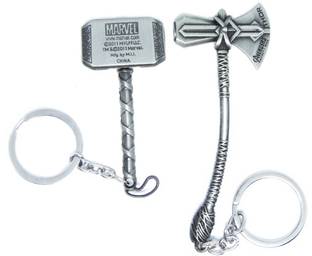 ABEL Marvel Thor hammer and silver stormbreaker axe Key Chain