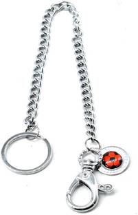 faynci FASHION SILVER LONG CHAIN CLASP FOOTBALL KEYRING METAL WAIST BELT KEYCHAIN Key Chain