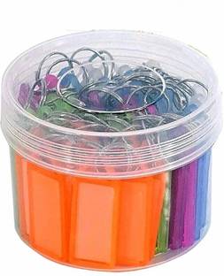 WeKonnect Multicolor Keyring with Name Tag Labels (Made in India) (Pack of 50) Key Chain