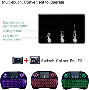 ROAR AJ_814A_MINI WIRELESS KEYBOARD WITH TOUCHPAD/BACKLIT LIGHT &WIRELESS MOUSE COMBO Wireless Handheld Multi-device Keyboard