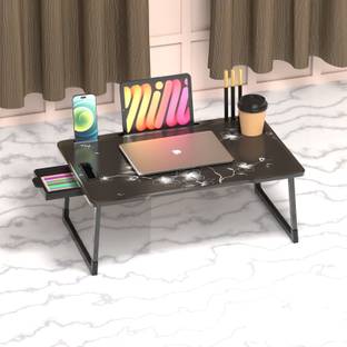MITHILA BLACK FLOWER US BIDING Plastic Portable Laptop Table