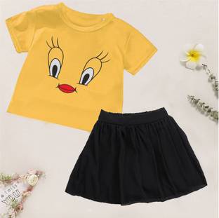 KIDDY STAR Girls Casual T-shirt Skirt