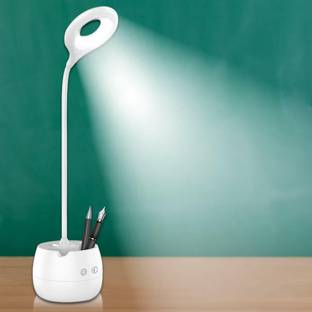 AKR Desk Light with 3 Shades Touch Control Light and Mobile Holder Design Study Lamp (60 cm, White) Study Lamp