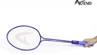 ARITNO Double Shaft Badminton Racket Set of 2 Piece with 3 Piece Nylon Shuttles Blue Strung Badminton Racquet