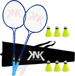KNK Double Shaft Of 2 With 6 Pc Nylon Shuttlecock With Cover Badminton Kit