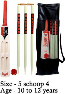 BAROOD Cricket kit 1bat,1ball,1cover,2bails,3stumps Size 5 schoop 4 Age(10 to 12)years Cricket Kit